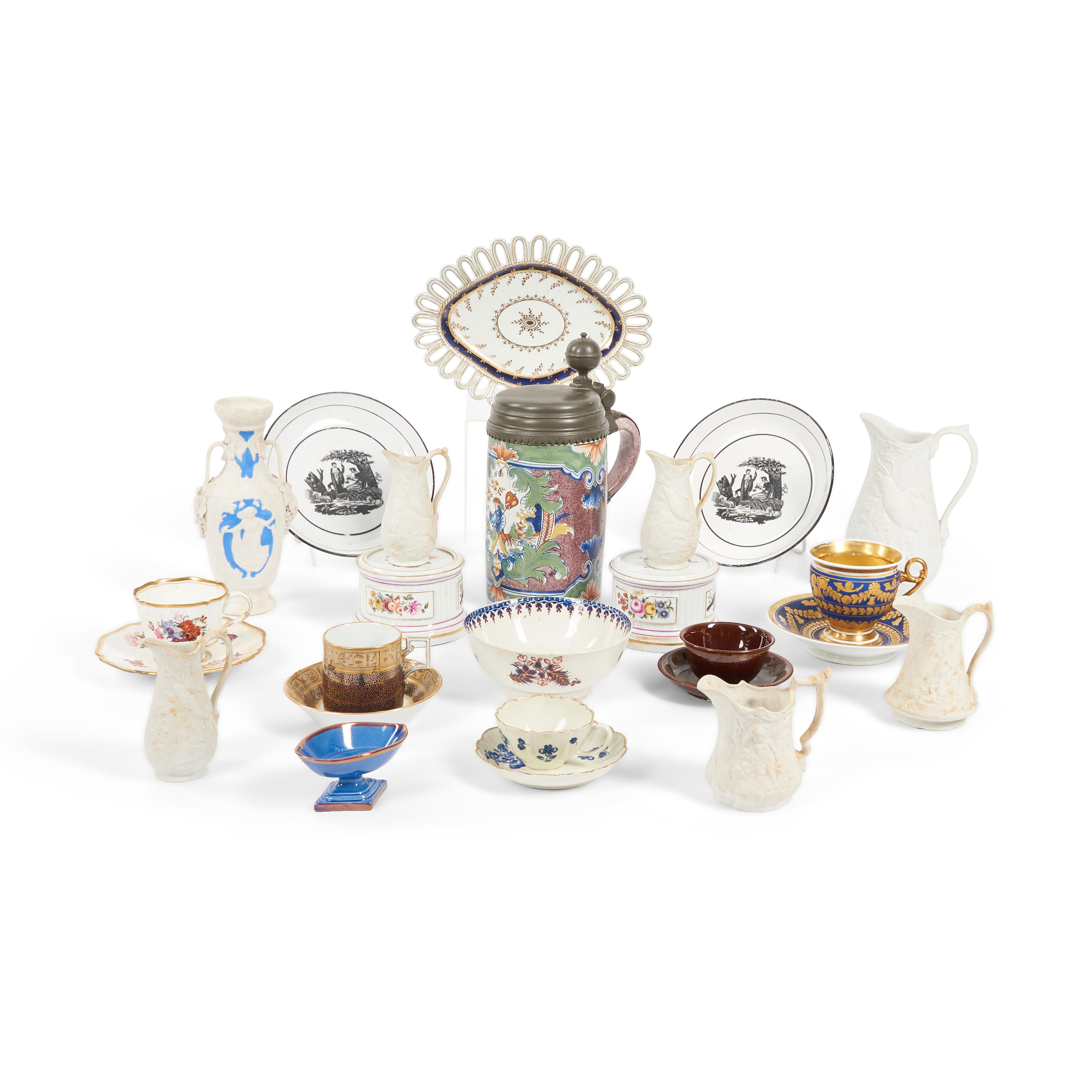 Appraisal: TWENTY ASSORTED ENGLISH AND EUROPEAN CERAMIC TABLEWARE including miniature chalkware