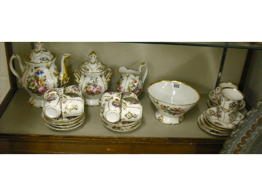 Appraisal: th century French foliate and gilt painted porcelain tea service