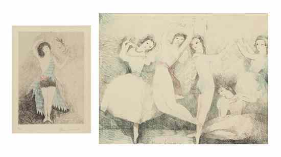 Appraisal: Marie Laurencin French - Dancers two works etching and lithograph