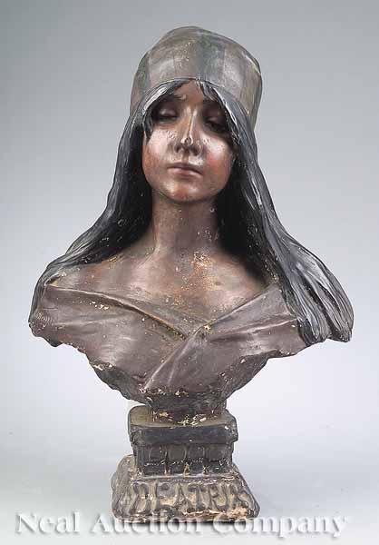 Appraisal: A Painted Composition Bust of Beatrix th c after Allanis