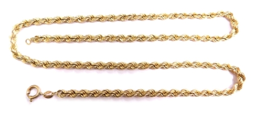 Appraisal: A ct gold rope twist necklace cm long g