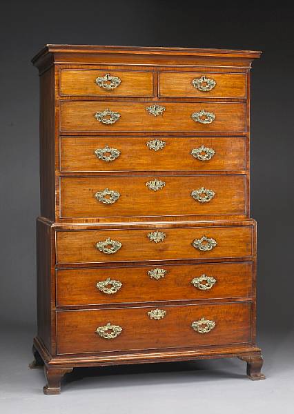 Appraisal: A George III mahogany chest on chest second half th