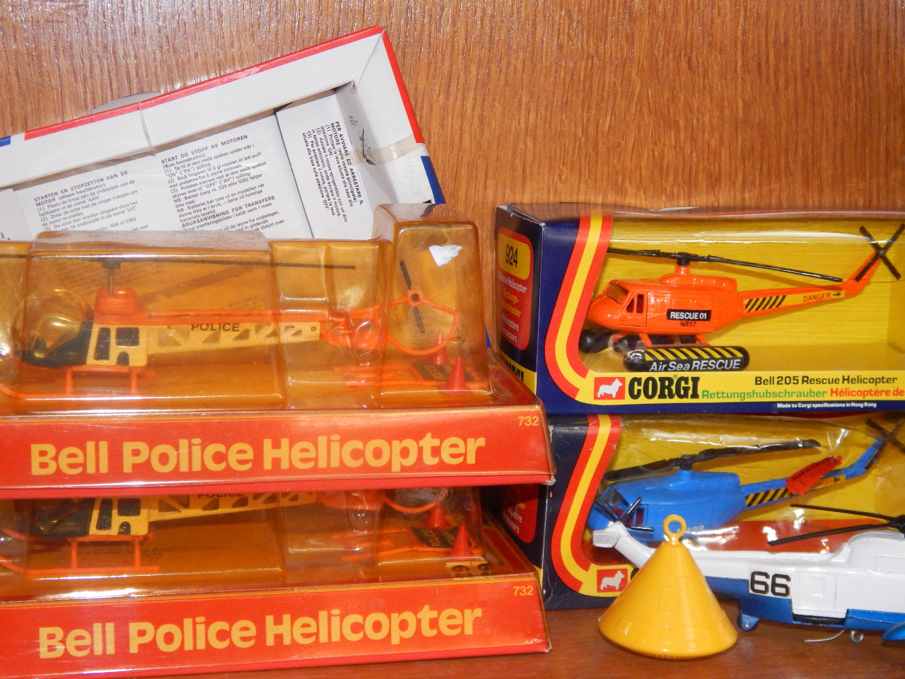 Appraisal: Two Dinky Bell Police helicopters two Bell rescue helicopters and