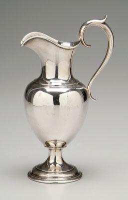 Appraisal: Georgia sterling pitcher urn form with stepped base S-scroll handle