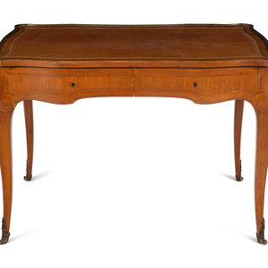 Appraisal: A Louis XV Style Satinwood Writing Table Mid- th Century