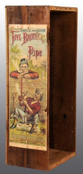 Appraisal: Wooden Five Brothers Pipe Tobacco Box Crate Description Circa Early