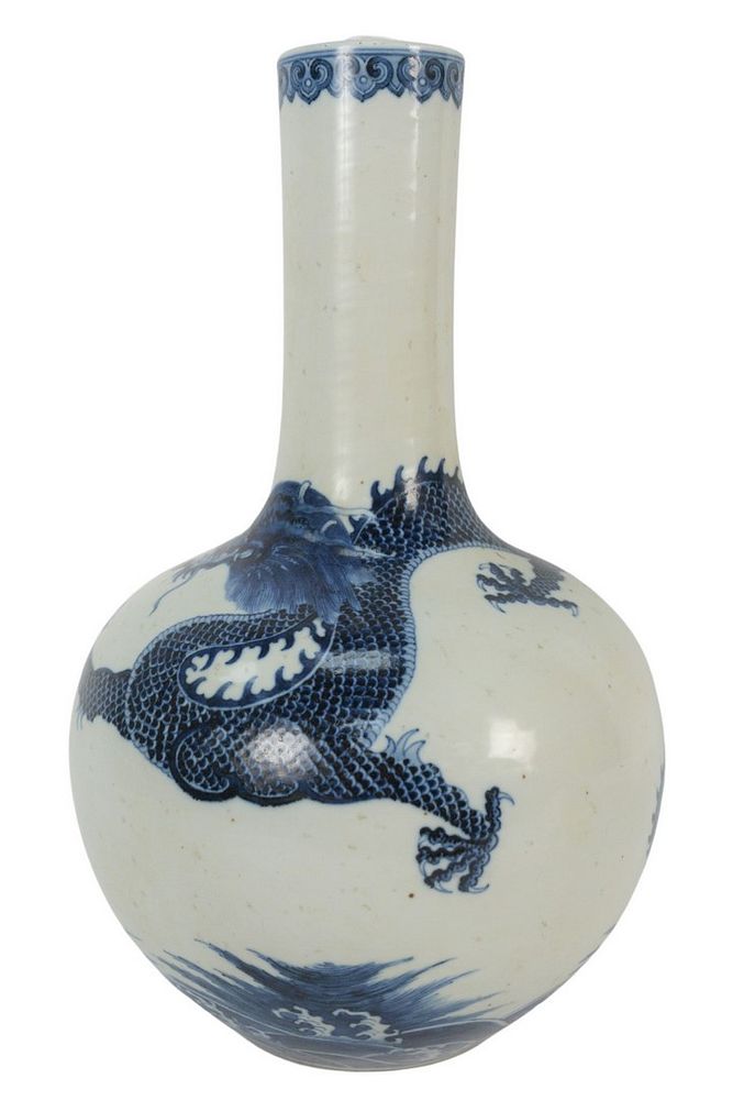 Appraisal: Chinese Blue and White Globular vase having five clawed dragon