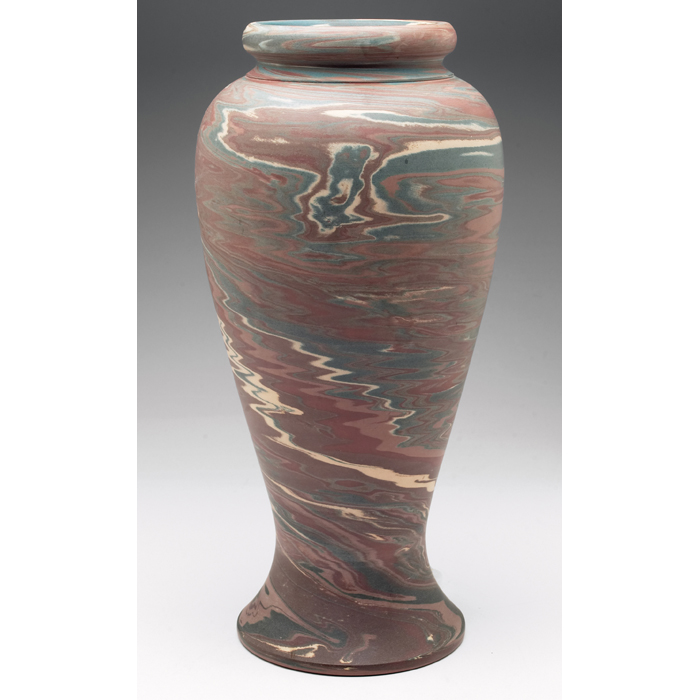 Appraisal: Monumental Niloak Missionware floor vase bulbous shape with a colorful