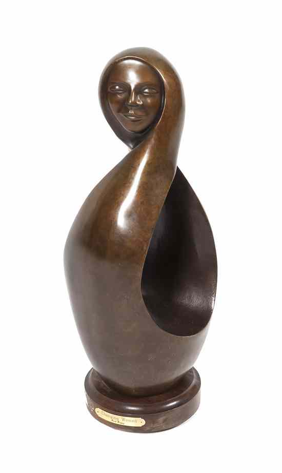 Appraisal: An American Bronze Figural Bust Fred Begay th century Changing