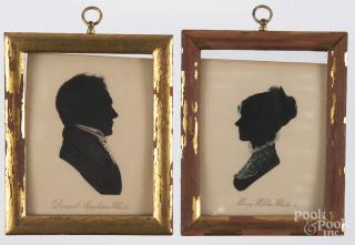 Appraisal: Pair of printed silhouettes of Daniel and Mary White together