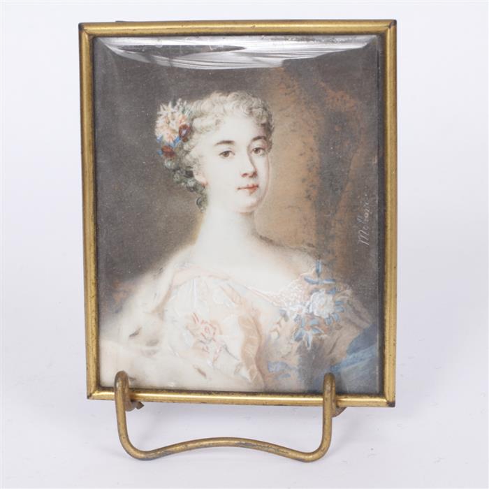 Appraisal: Miniature Portrait on Ivory of a Woman Signed Melloni H