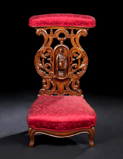 Appraisal: Napoleon III Carved Oak Prie Dieu in the rococo taste