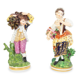 Appraisal: Two English Derby Porcelain Figures of a Boy and Girl