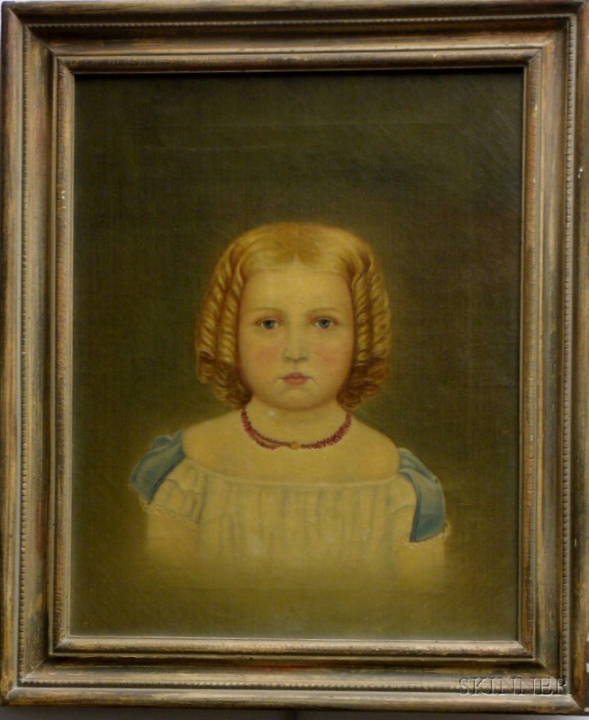 Appraisal: Framed th Century American School Oil on Canvas Portrait of