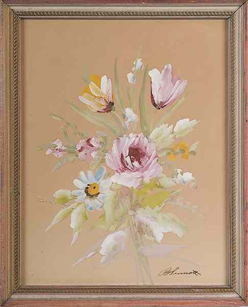 Appraisal: Floral Still Life Watercolor American th century signed Blinnott l