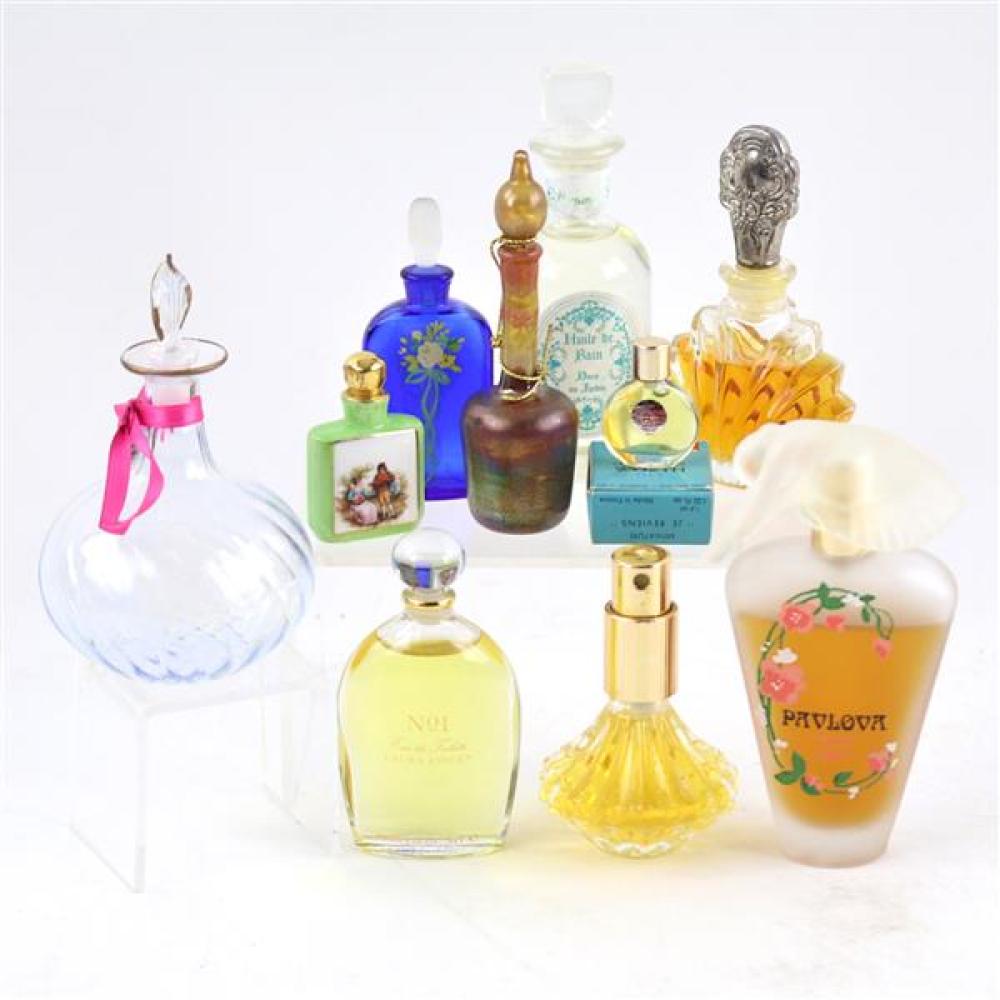 Appraisal: GROUP OF PERFUME BOTTLES INCLUDING LAURA ASHLEY NO MINIATURE JE