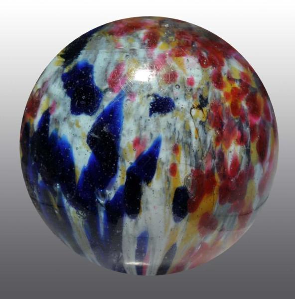 Appraisal: Single Pontil End-of-Day Cloud Marble Description Two panels of cobalt