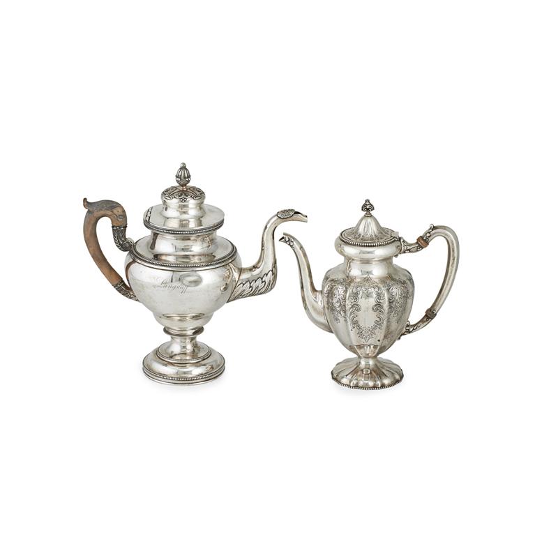 Appraisal: AMERICAN SILVER TEAPOTS Condition Report