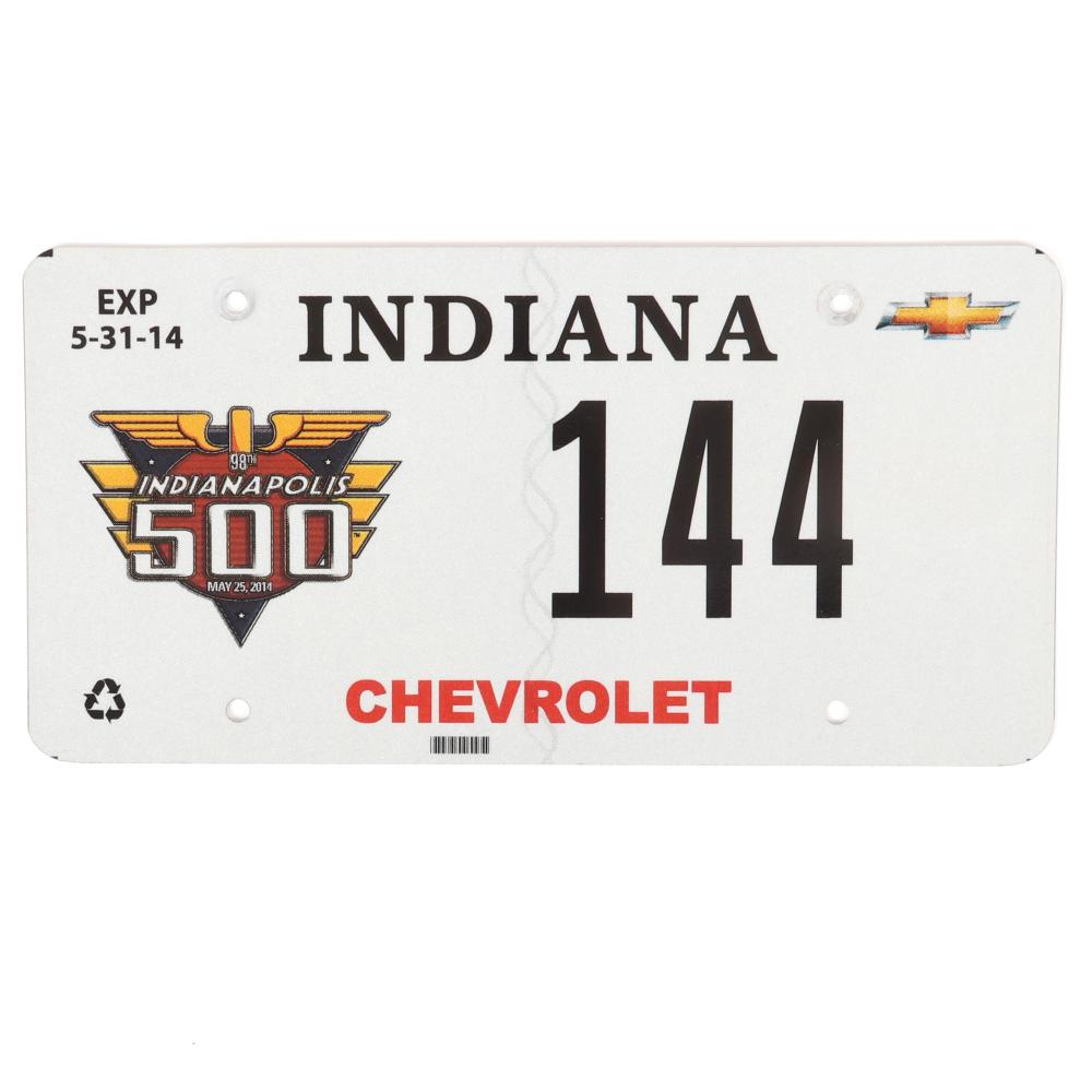 Appraisal: INDIANAPOLIS PACE CAR LICENSE PLATE Indianapolis Pace Car License Plate