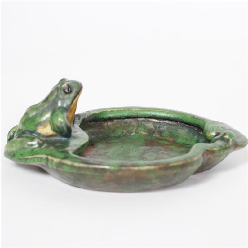 Appraisal: Weller Art Pottery Coppertone Frog tray Marked Weller on base