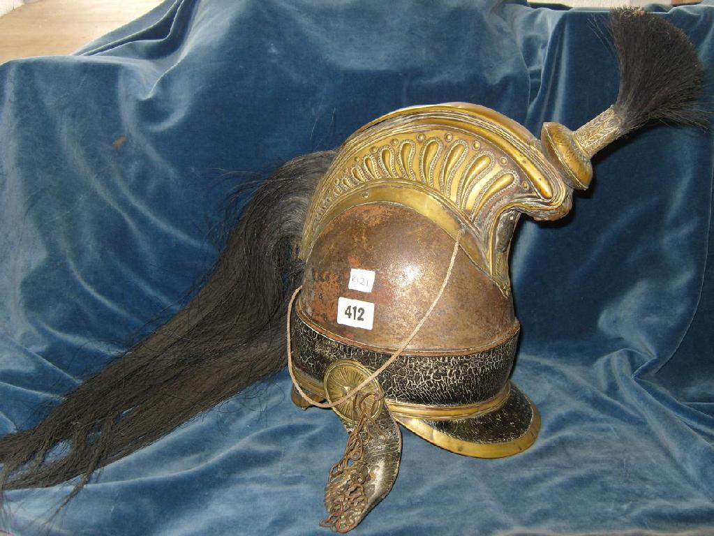 Appraisal: A th century French heavy cavalry helmet Cuirassiers or Dragoons