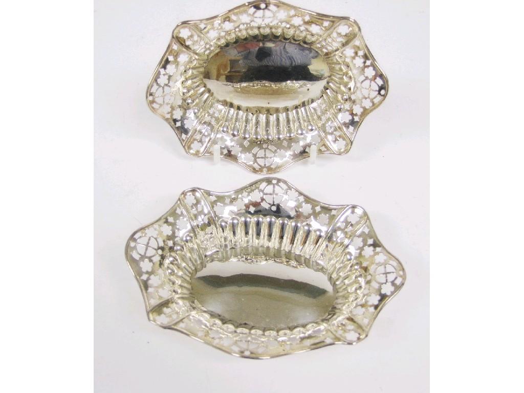 Appraisal: Pair of Victorian pierced oval Bon bon Dishes Birmingham