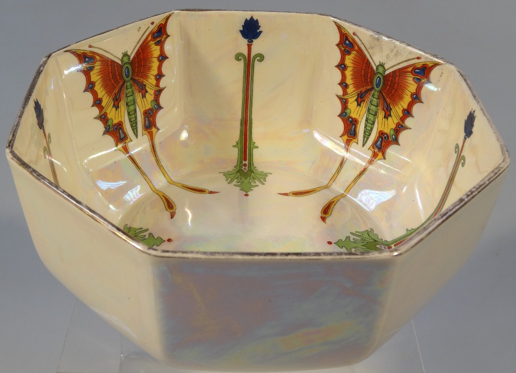 Appraisal: An early thC Crown Ducal lustre bowl the octagonal body