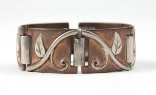 Appraisal: A copper and silver bracelet Hector Aguilar Stamped for Hector