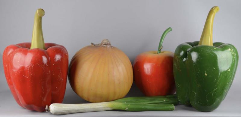 Appraisal: Lot Of Oversize Fruits And Vegetables One of each bell