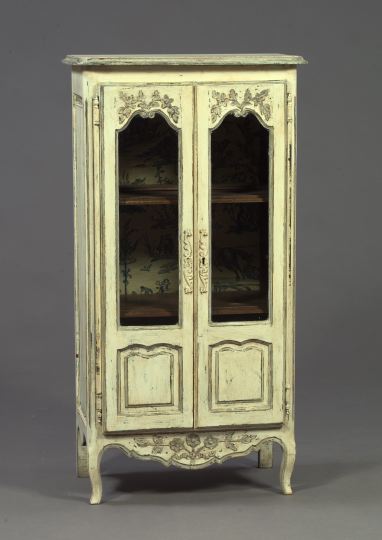 Appraisal: Louis XV-Style Polychrome Cupboard early th century the rounded rectangular