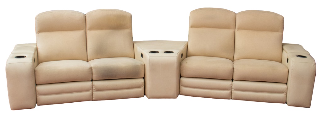 Appraisal: HOME THEATER RECLINING SEATING FOR FOUR Home theater reclining seating