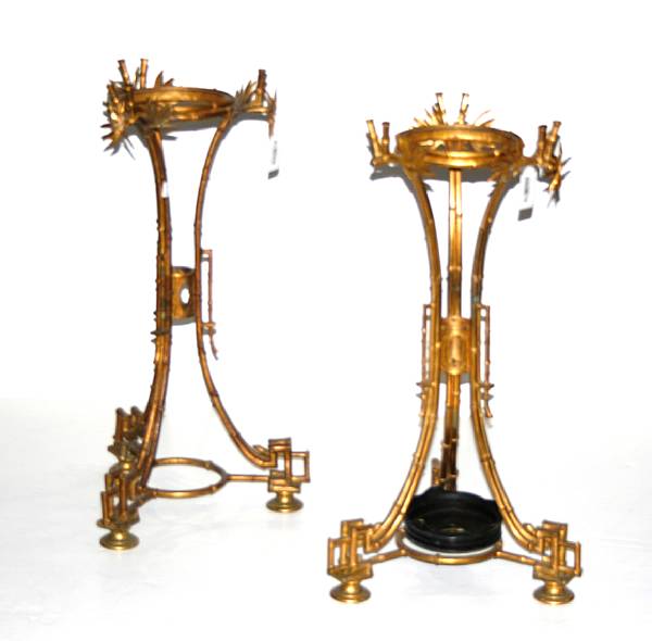 Appraisal: A pair gilt metal stands