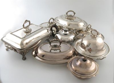 Appraisal: A mixed lot of electroplated items comprising a pair of