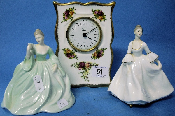 Appraisal: Coalport Figures Justine and Gwen cracked and Royal Albert Old