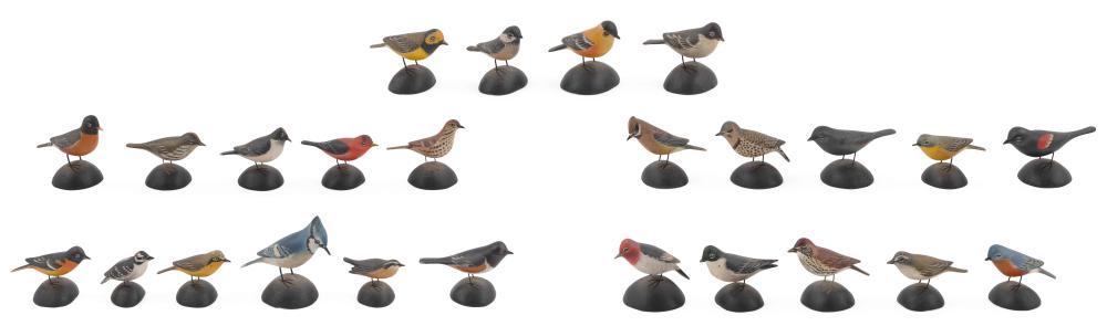 Appraisal: RARE COMPLETE SET OF TWENTY-FIVE A ELMER CROWELL MINIATURE SONGBIRDS