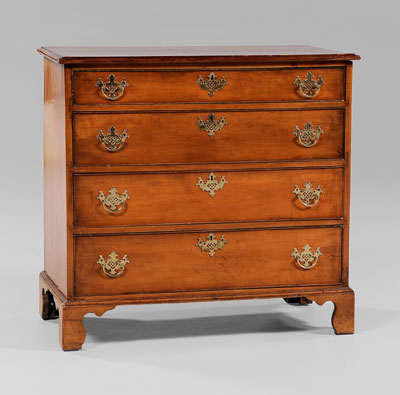 Appraisal: Chippendale Chest New England late th century maple with poplar