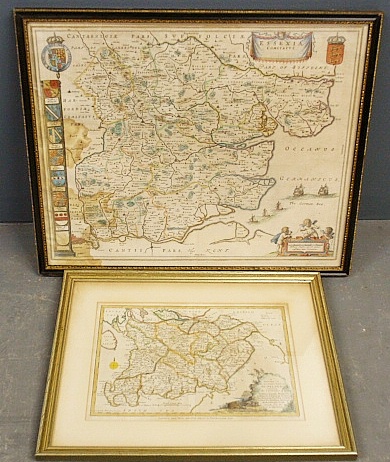 Appraisal: - Two early maps- largest of Kent circa site- x