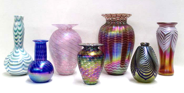 Appraisal: COLLECTOR'S GROUP OF ZWEIFEL CONTEMPORARY ART GLASS VASES by Craig