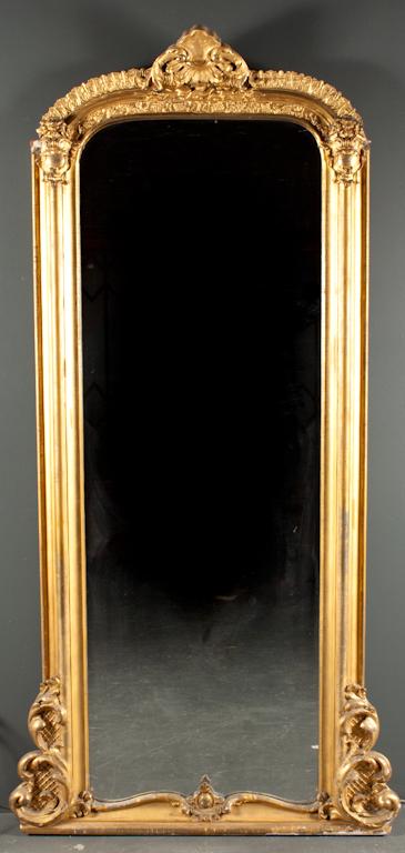 Appraisal: Rococo Revival carved gesso giltwood pier mirror circa in H