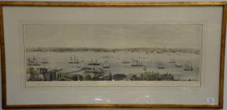 Appraisal: Two framed New York lithographs including Burton New York from