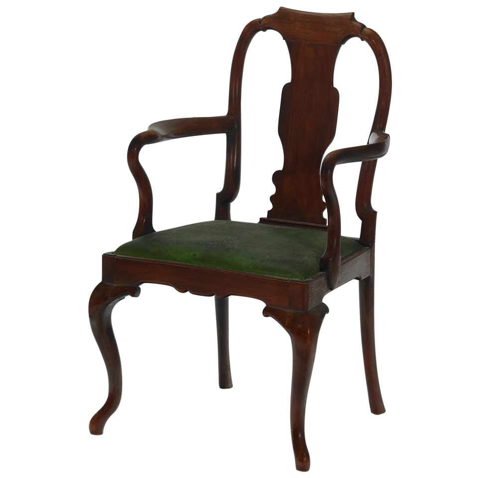 Appraisal: Colonial Open Arm Chair in the George III manner th