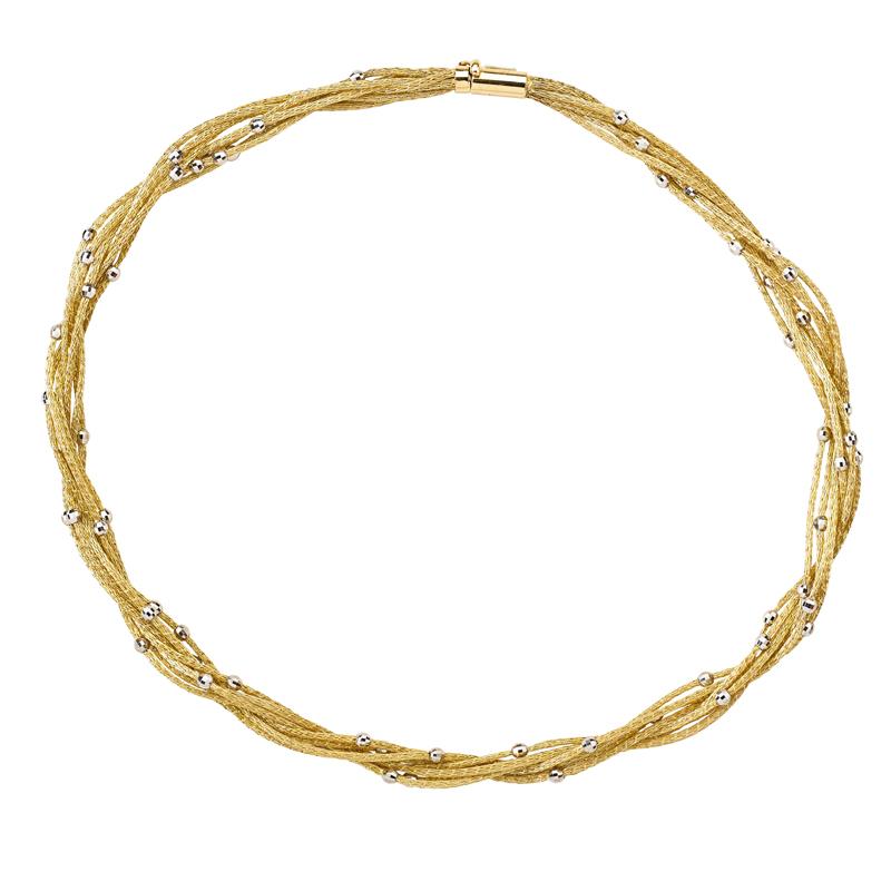 Appraisal: K BICOLOR GOLD WOVEN CHOKER NECKLACE Condition Report