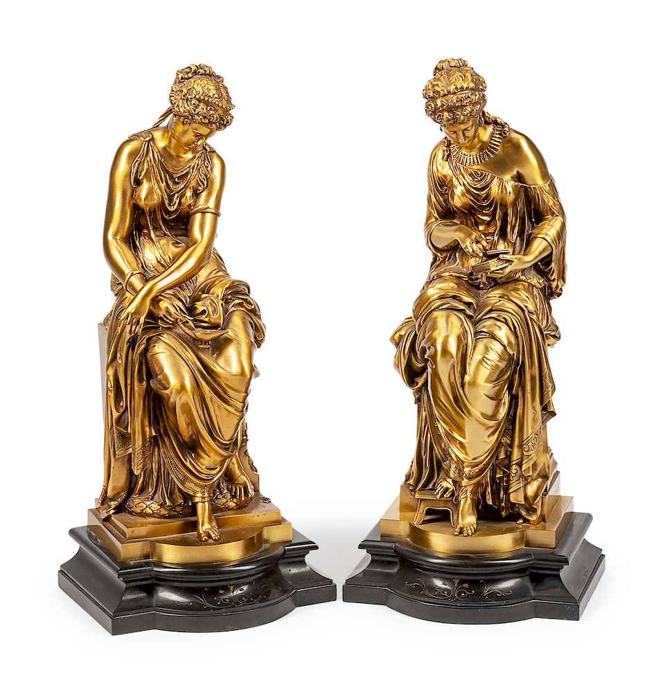 Appraisal: After Mathurin Moreau After Mathurin Moreau Pandora and Psyche gilt