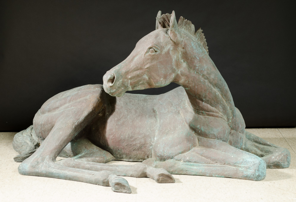 Appraisal: CYNTHIA RIGDEN ARIZONA B BRONZE EQUINE SCULPTURE a young colt