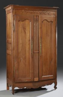 Appraisal: French Louis XV Style Carved Oak Armoire early French Louis