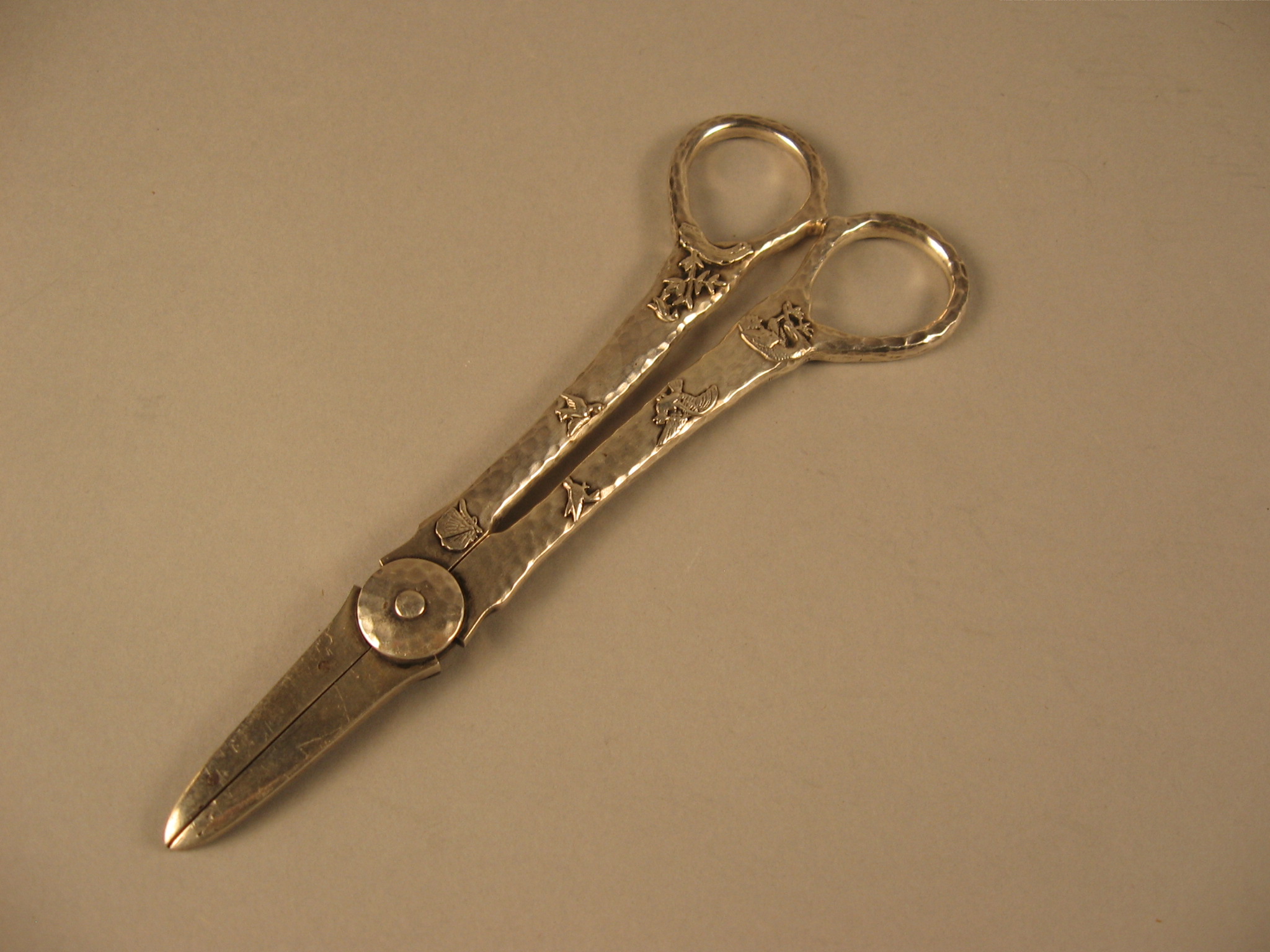 Appraisal: Gorham Aesthetic applied sterling silver scissors late th century The