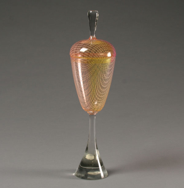 Appraisal: Harrachov harrtil art glass chalice designed by Milan Metalak clear