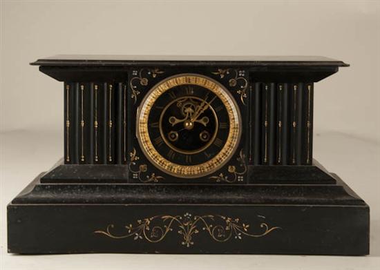 Appraisal: Ansonia Slate Mantel Clock some dings day time and strike