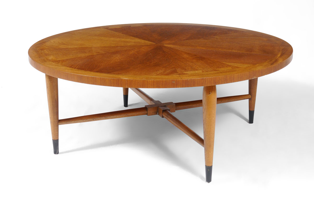 Appraisal: LANE MID CENTURY INLAID COFFEE TABLE '' h x ''