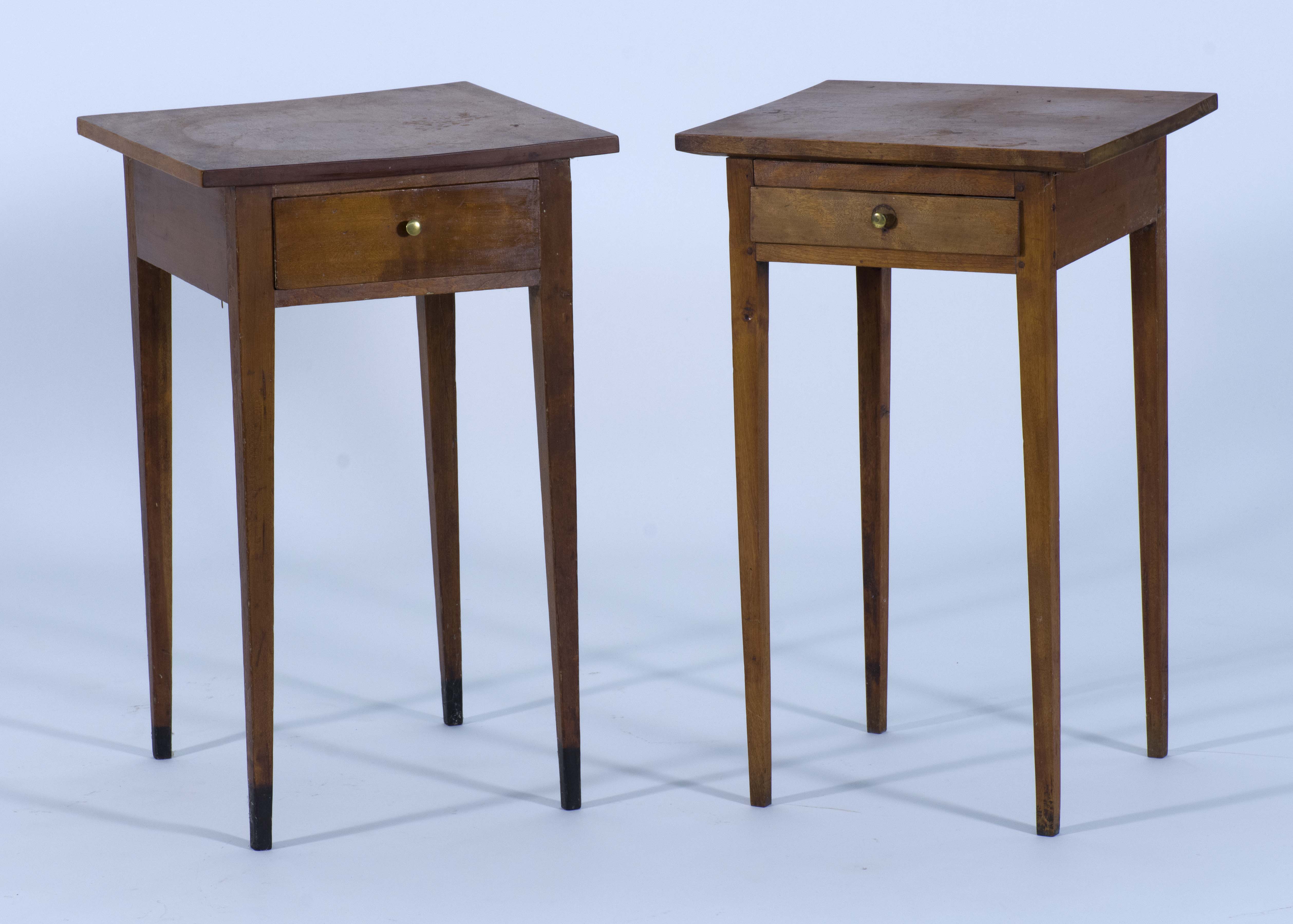 Appraisal: NEAR-PAIR OF ANTIQUE AMERICAN HEPPLEWHITE ONE-DRAWER STANDS First Quarter of